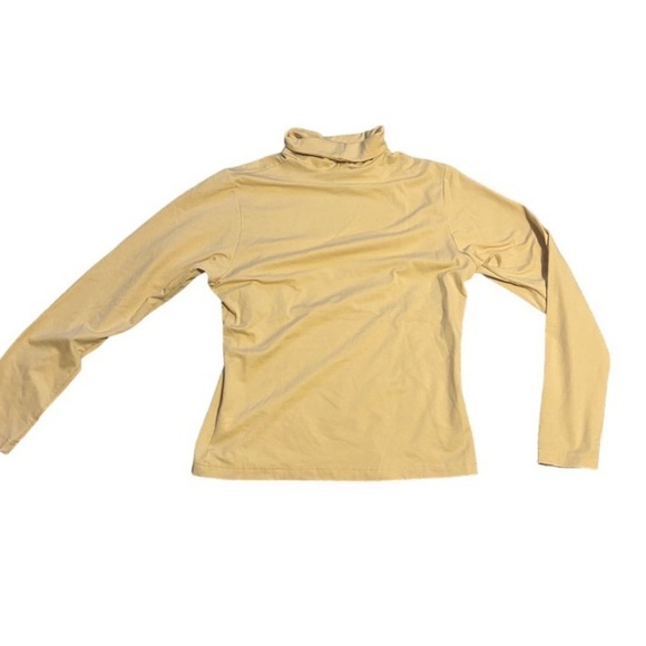 Nils Medium Pale Yellow High Neck Long Sleeve Ski Sportswear Base Layer w Gems - Picture 2 of 10